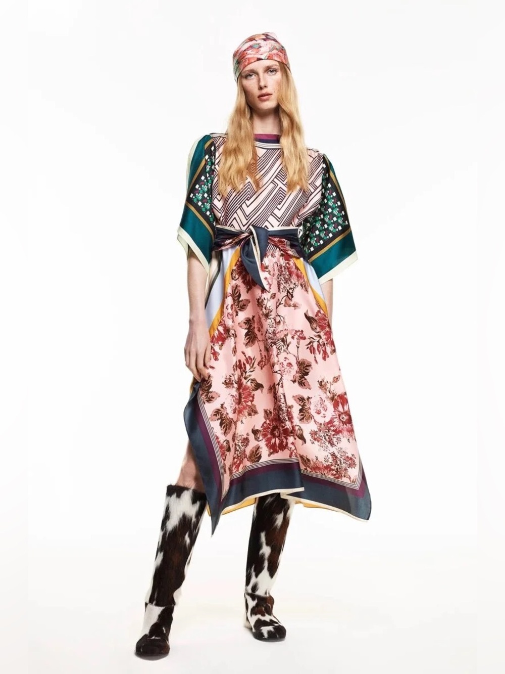 Zara Limited Edition Printed Silk Dress